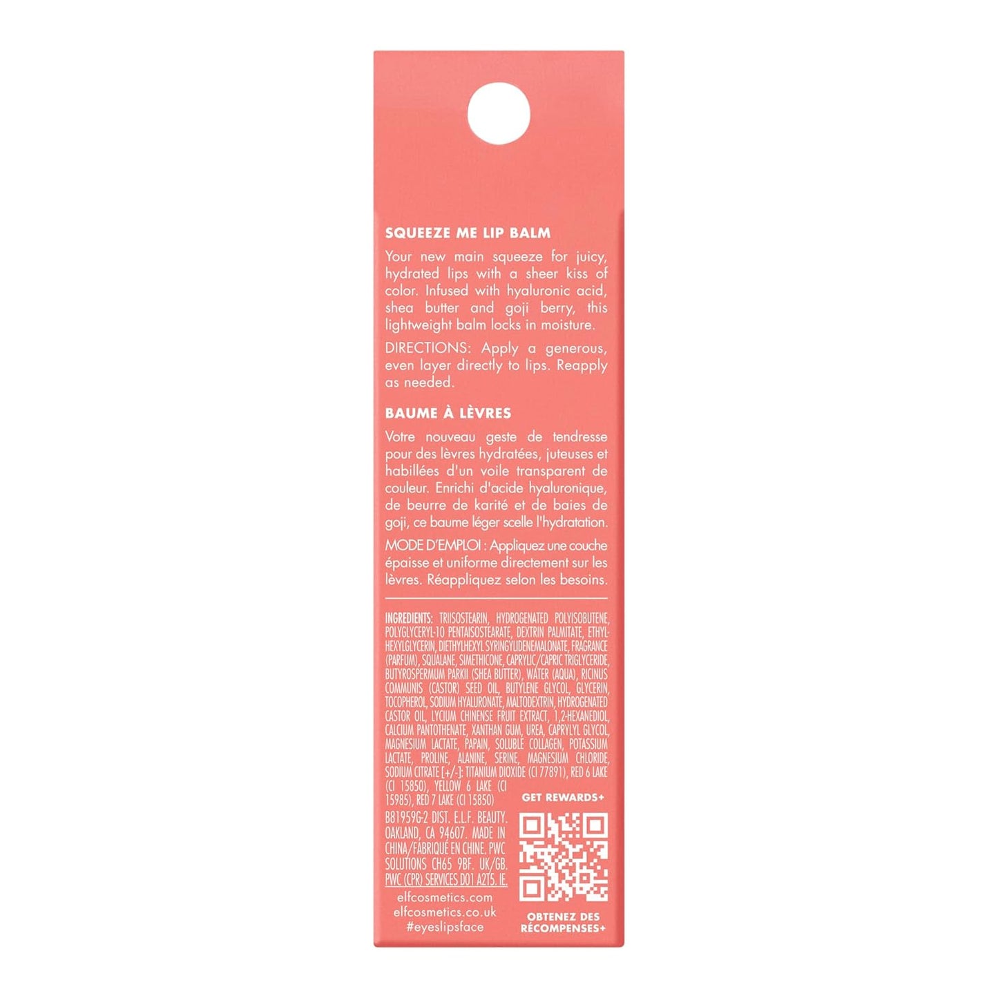 Squeeze Me Lip Balm - Hydrating Strawberry Tint with Hyaluronic Acid, Vegan & Cruelty-Free